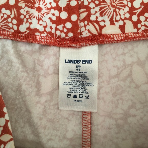 Lands End Womens Crop Pants Size S Stretch Elastic Waist Drawstring Pull On - Picture 5 of 8